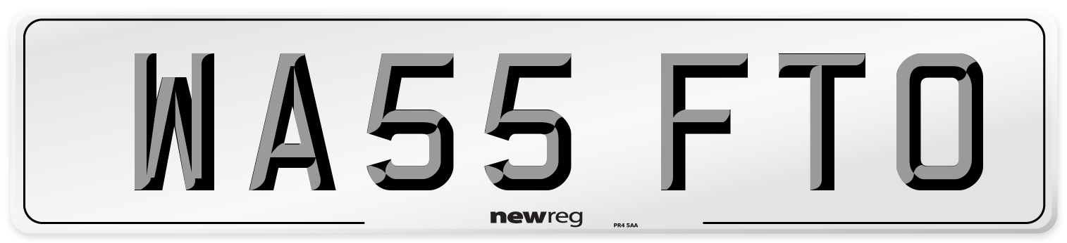 WA55 FTO Number Plate from New Reg